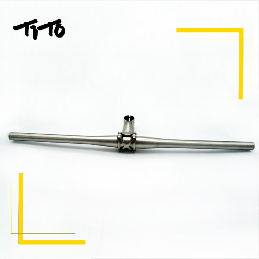 TiTo Titanium MTB Titan Fahrradlenker Flach 25,4/31,8 mm x 680/700/720/740 mm Fahrrad Lenker Mountain Road Bike Zubehö(680, 25,4)