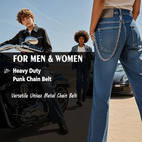 Image of PINKPIN Chains for Men Wallet Chain Biker Chains Jean Pocket Chain Unisex Hip Hop Pant Trouser Chain for Men Women
