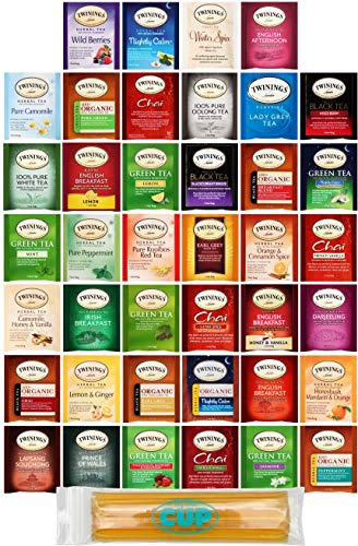 Twinings Assorted Tea Variety Pack - 40 ct Hot Tea Sampler: Camomile, Chai