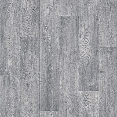 Pacific Zala Anti Slip Grey Tile Effect Vinyl Flooring Lino (2m x 2m