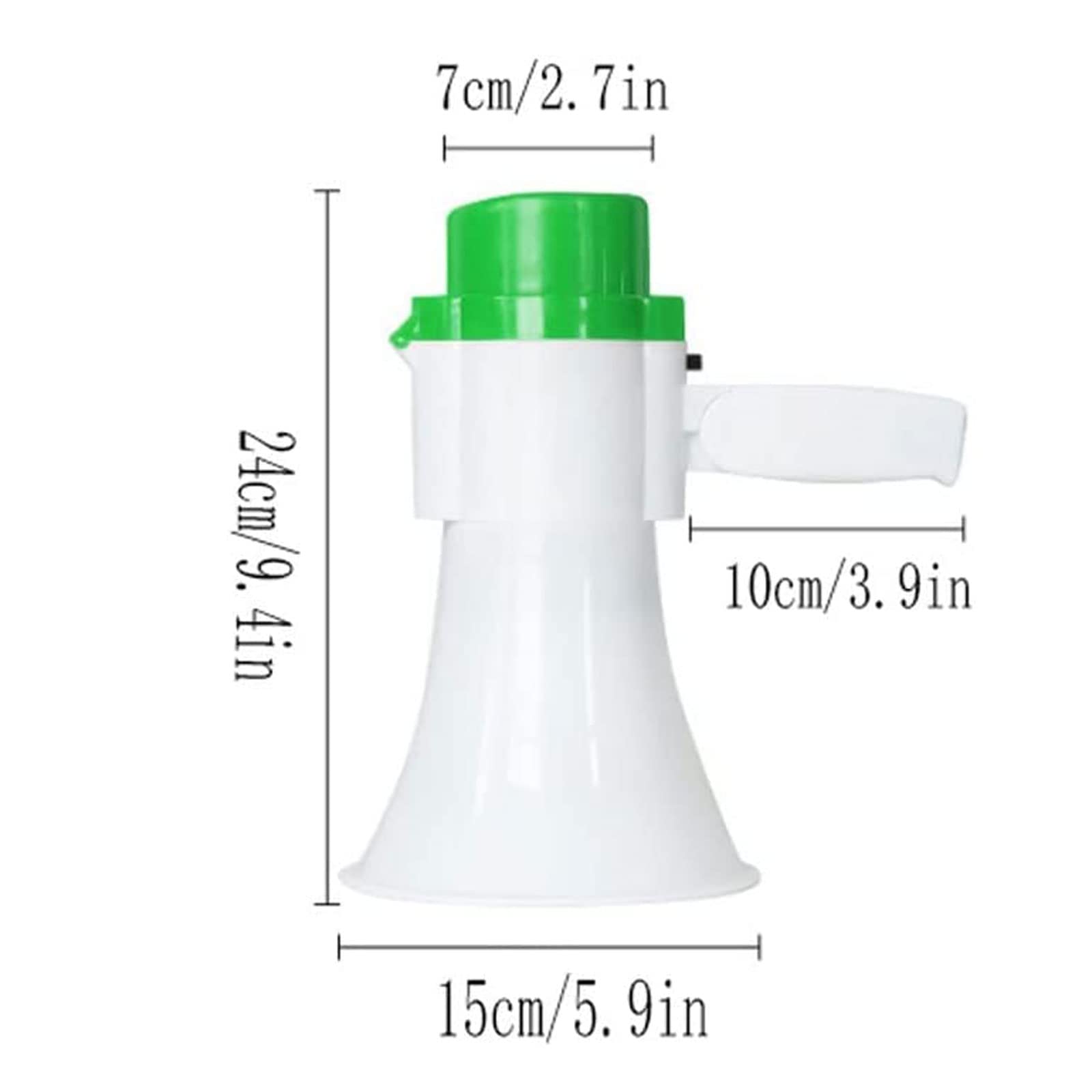 CASOTA Altavoz de megáfono Bocina de megáfono de Mano Verde Megáfono Ruidoso de Alta Potencia de 150 W con Control de Volumen for Ejercicios de Seguridad Micrófono (A)