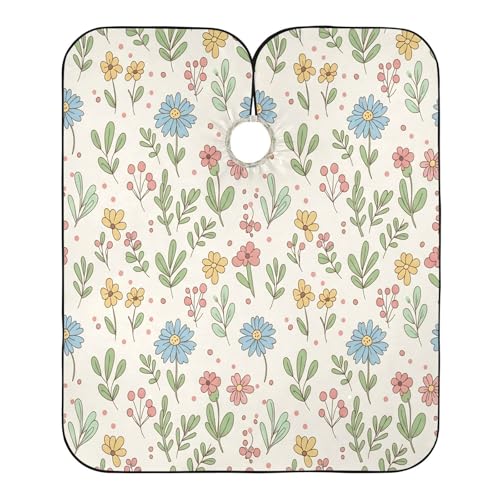Capa para corte de cabello impermeable Wildflowers Blossoms, profesional para barbería y salón con cierre ajustable de broche para estilismo y peluquería miniatura 2