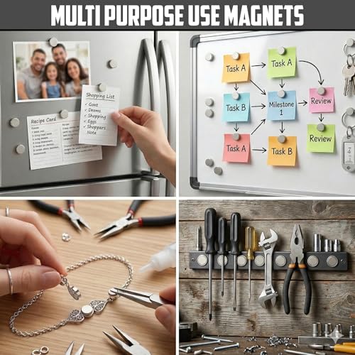 Image of 200 pieces 4mm X 1.5 mm Round Disk N35 Whiteboard Magnets for Refrigerator, Fridge, Office Supplies, DIY Projects (200)