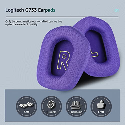 Wzsipod Fabric Replacement Ear Pads for Logitech G733 Gaming Headset, Also Fit Logitech G335 Wireless Headphone - Image 3