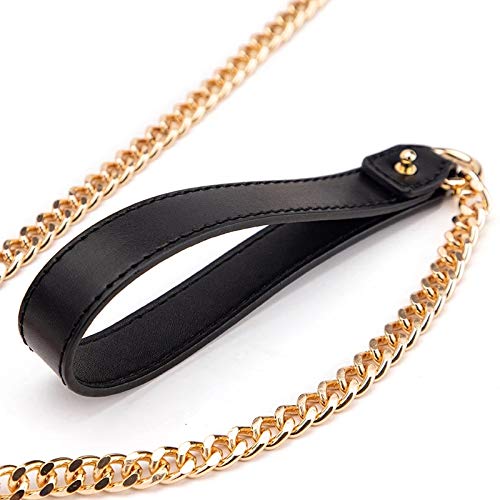 Amazing Mall Boucle en Cuir Collier Ras du Cou avec Laisse réglable chaîne Collier Tour de Cou pour Les Femmes Cosplay (Noir + dés drôles) - Image 4