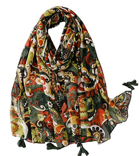 FAIRYGATE Femmes Doux Long Cou Écharpe Dames Mode Motif Châle Soirée Élégant Accessoires avec Gland 99008 Cover