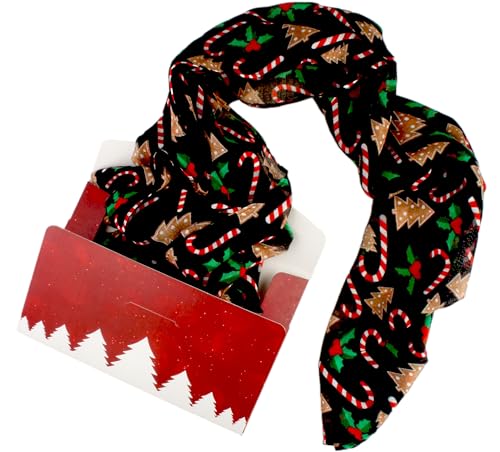 VIVIAN & VINCENT als Geschenk verpackte, weiche, leichte, durchsichtige Herbst-/Winter-Weihnachtsdecke für Frauen, gemütlich für Mädchen und Teenager, Schwarze Zuckerstange, und Weihnachtsbäume