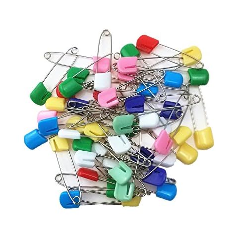 Cozofluv Multiple Colour Baby Child Infant Kids Cloth Diaper Nappy Pins Safety Safe Hold Clip Locking Cloth Baby Children Infant Baby Plastic Head Pins Cover