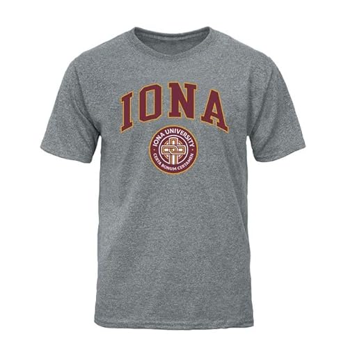 Barnesmith Iona University Iona Gaels Short-Sleeve T-Shirt, Heritage, Charcoal Grey, Large