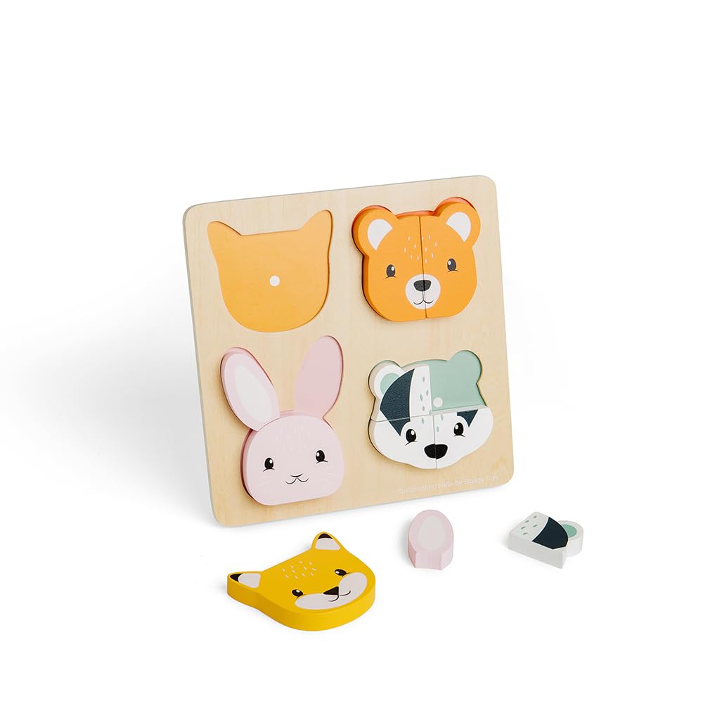 Bigjigs Toys Woodland Counting Puzzle, 10 Piece Wooden Animals Jigsaw, Children's Educational Puzzles