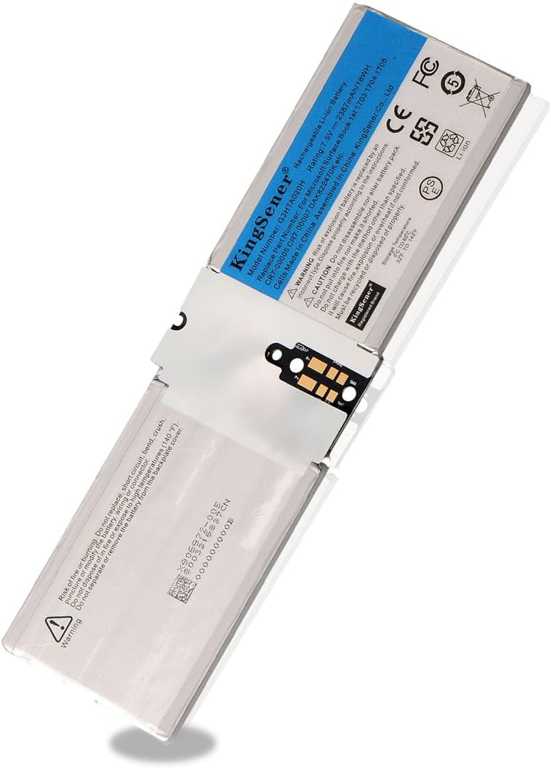 KingSenerG3HTA020H DAK822470K Tablet Battery for Microsoft Surface Book 1 1703 1704 1705 CR7 13.5" CR7-00005 CR7-00007 Screen Battery G3HTA044H 7.5V 2387mAh/18WH with Tools