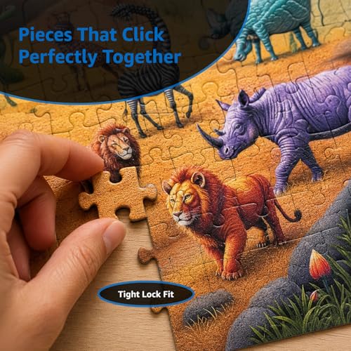 Image of Amazon Brand - Jam & Honey 1000 Piece Animal Puzzle for Teens & Adults | 14+ Years | Animal Theme | Long Puzzle