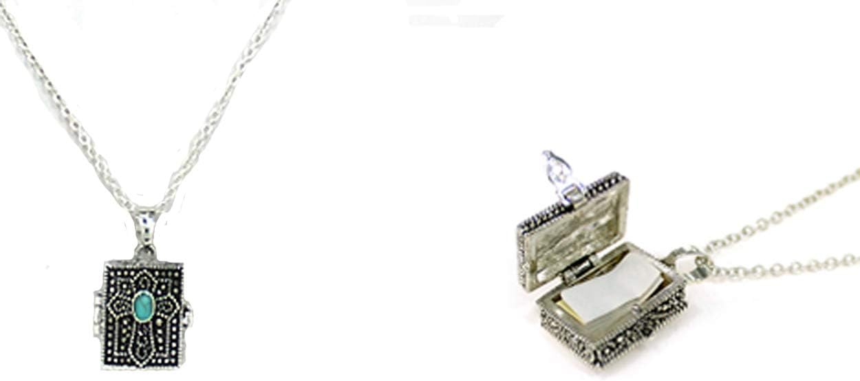 4031468 Prayer Locket Necklace Cross Christian Religous Keepsake Heirloom