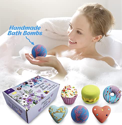 Bath Bombs, 9 Piece Set: 6 Natural Handmade Bath Bombs (Shea Butter) & 3 Face Sheet Mask Gift Set For Women & Kids, Birthday’s, Valentine’s, Easter, Mother’s Day, Christmas, Anniversary, Just Because #TOP4