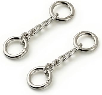 TANJUN 2Pcs Flat Chain Extender Purse Chain Strap Handle Shoulder Crossbody Metal Replacement Handbag Chainstrap