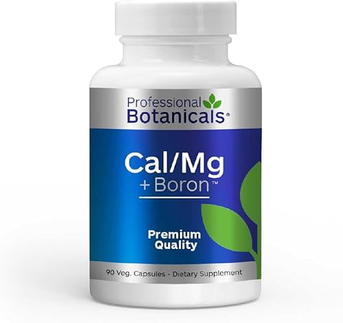 Cal/Mg + Boro - Formulado vegano para apoyar la salud ósea y una piel saludable, dientes y uñas Calcio, magnesio y boro, 90 cápsulas vegetarianas