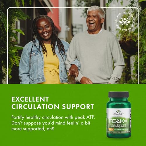 Image of Swanson Maximum Strength Peak ATP Cellular Energy Supplement for Athletes and Active Adults Seeking Performance and Recovery Support - 400 mg (30 Veggie Capsules, 3 Pack)