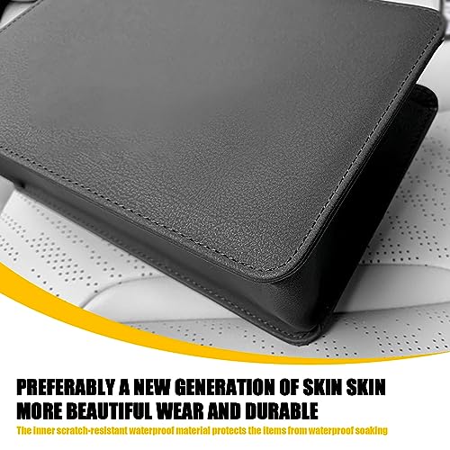 Image of Car Seat Back-Mounted Storage Box, 8.07 inch x 5.51 inch x 2.55 inch Foldable Multi-Functional Trash Can, Universal Car Door Side Inner Waterproof Accessories, Suitable for Most Car Models, Black