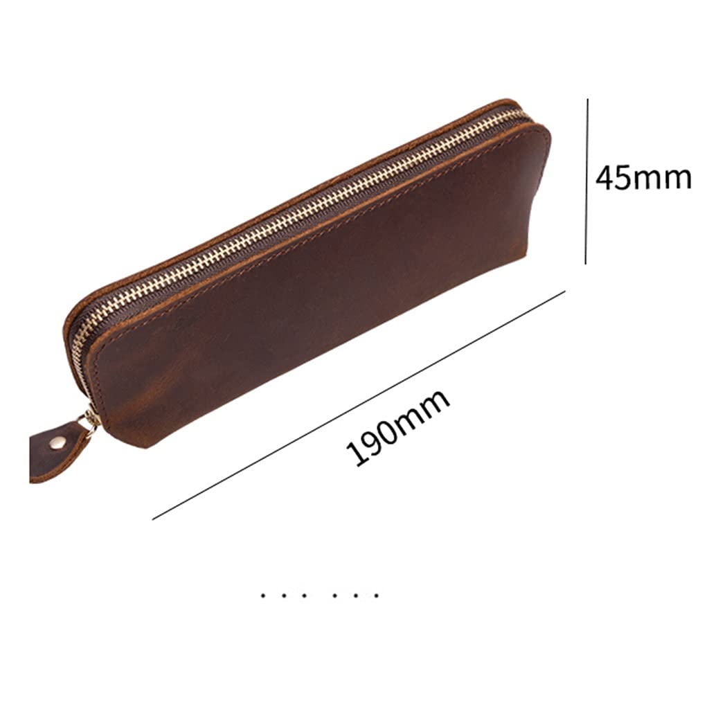 ACiyD Astuccio portamatite in Pelle Bovina retrò Forniture per Ufficio Aziendale (C, 190 x 45 mm) (C 190 x 45 mm)