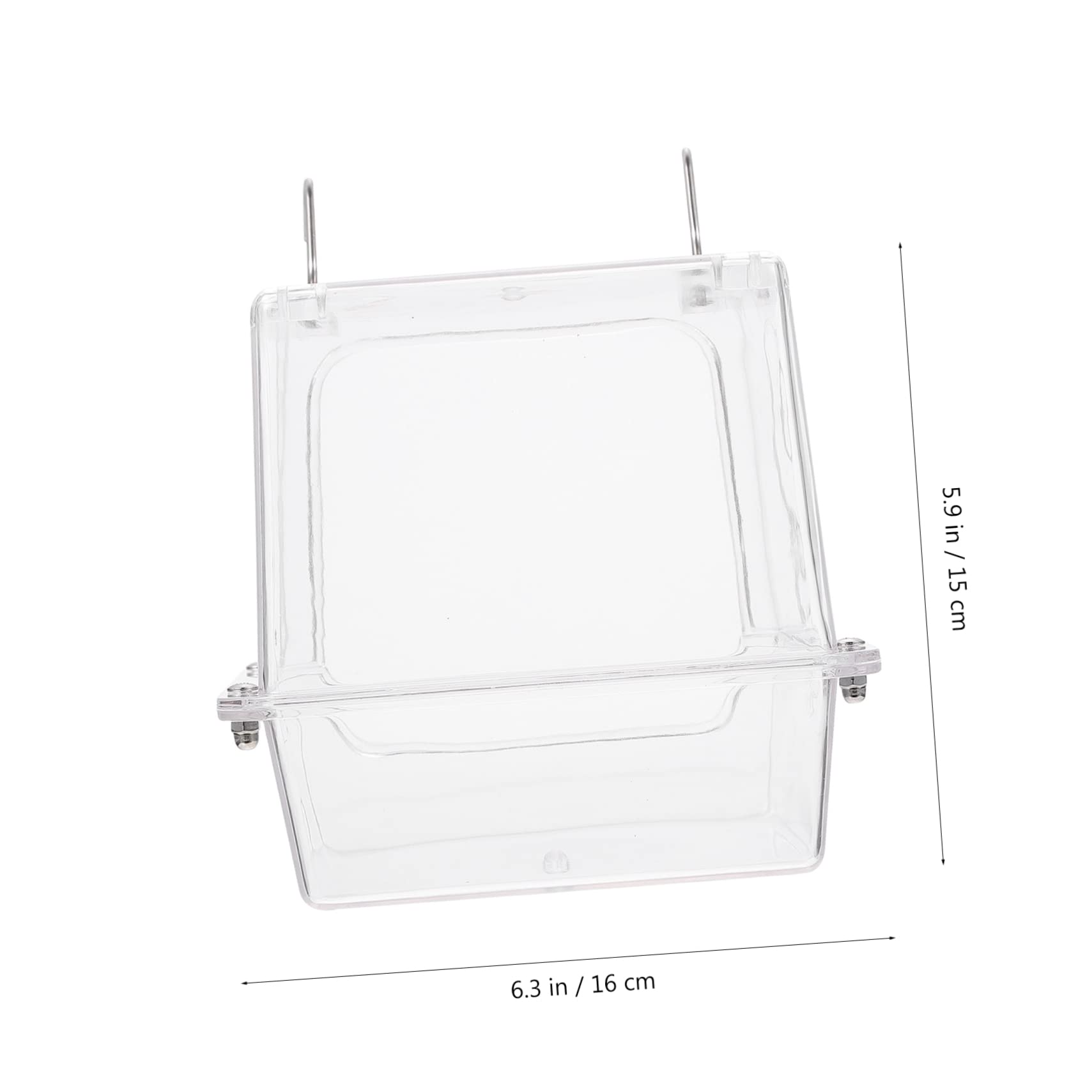 TOYANDONA Acryl Vogelbadewanne zum Aufhängen für Käfig, Auslaufsicher | Papageien Duschbox, Hänge Design, für Papagei und Vogel, Kompakte Käfiglösung