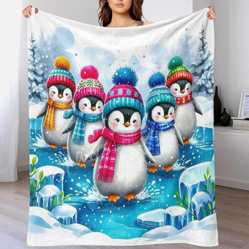 Couverture pingouin idée cadeau originale plaid doux lit microfibre pour anniversaire ado - 6