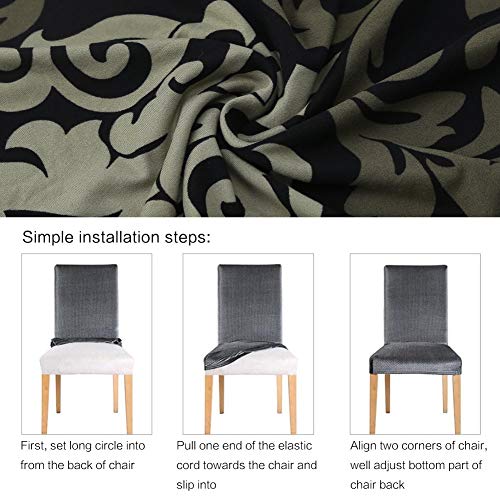 Fuloon 4 Pack Super Fit Stretch Removable Washable Short Dining Chair Protector Cover Seat Slipcover For Hotel, Dining Room, Ceremony, Banquet Wedding Party #TOP4