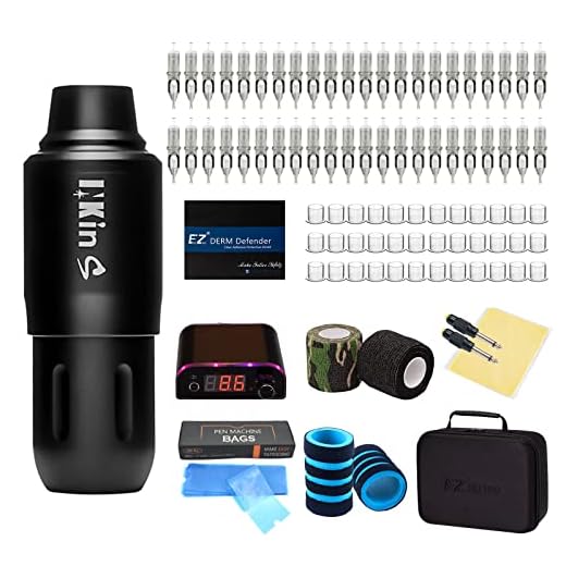EZTAT2 Professional Tattoo Pen Machine Kit, Rotary Tattoo Gun Kit Complete with Case Cartridge Needles Power Supply for Beginners