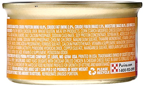 Image of Fancy Feast Canned Delights Cat Food, Chicken And Cheddar, 3 oz