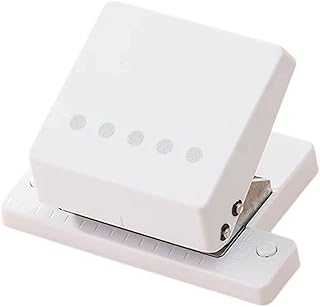 パンチャー ペーパーパンチ 軽量 滑り止め ハンドヘルド ポータブル 製本機 穴あけパンチャー スクラップブック ジャーナル B5用, 白