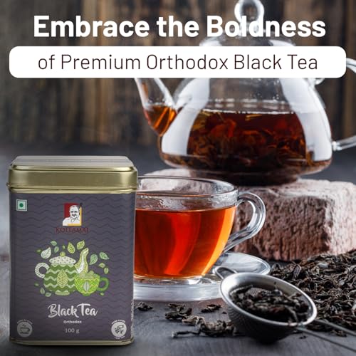 Image of Kollamai Premium Orthodox Black Tea 100gm, Organic Darjeeling Tea Leaves, 100% Pure and Fresh Aromatic Black Tea, Authentic Handpicked Darjeeling Tea for Refreshing Brews