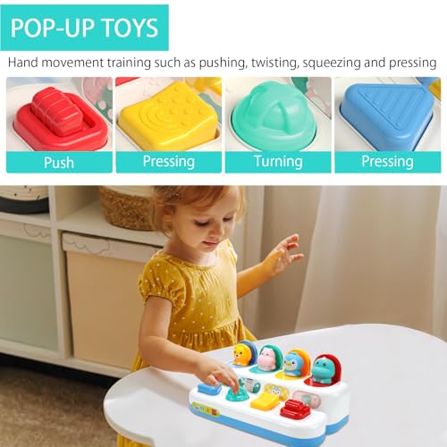 GDJIAJT Pop up Baby Spielzeug ab 12 Monate, Montessori Spielzeug ab 1 Jahr Motorikspielzeug ab 6 Monten Frühe Entwicklung Ursache & Wirkung Lernspielzeug Baby Ostern Geschenk Jungen Mädchen