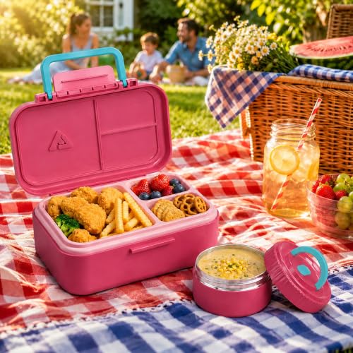 Image of Bento Lunch Box 1283ML / 43 oz with 391 ML / 13 oz Food Jar, Ice Pack