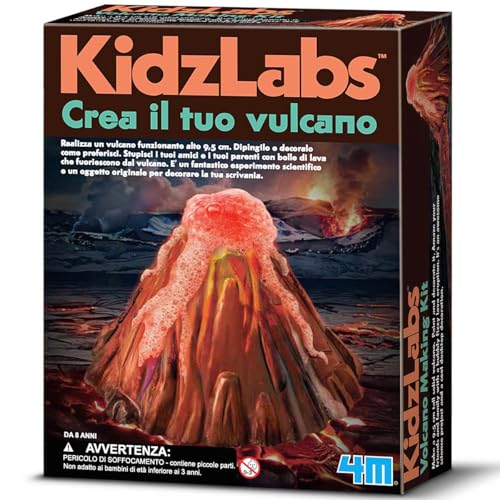 4M 00-03230 Crea il Tuo Vulcano Laboratorio Creativo con Esperimenti Scientifici per Bambini, Giochi Educativi e Scientifici da 8 anni