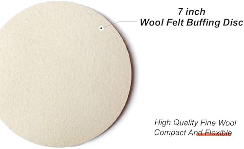 Miniatura 2 de Rueda de pulido de almohadilla de pulido de fieltro de lana de 7 "para piedra de metal de plástico de vidrio de coche