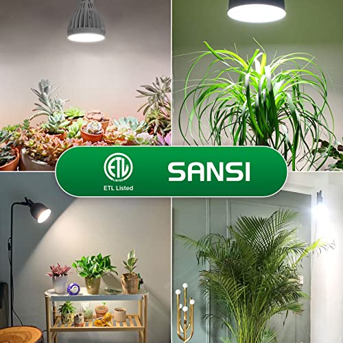 Sansi 24W Grow Light Bulbs For Seeds And Greens, 300W Equivalent Full Spectrum Grow Lights With Optical Lens For High Ppfd, A21 Daylight Plant Bulbs With Ceramic Tech. Energy Saving For Indoor Plants #TOP6