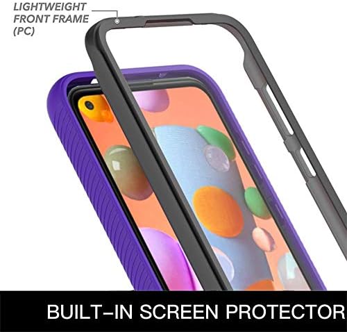 ONOLA Designed for Galaxy A11 Case,Three Defense Built-in Screen Protector Crystal Clear Full Body Fit Cover for Samsung Galaxy A11 Phone (Purple)