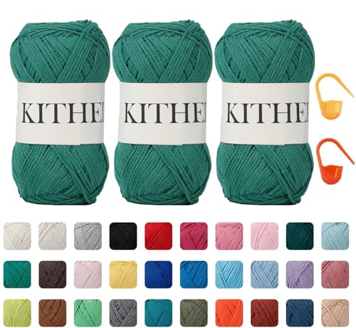 KITHED Cotton Yarn，10.5oz，526yard，3 Pack...