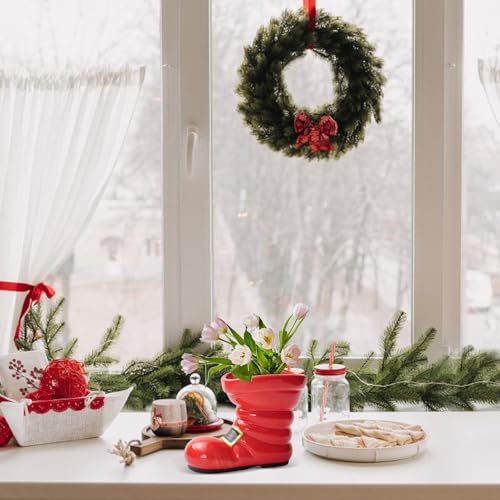 Jardinière festive pour Noël en forme de bottes décoratives - 6