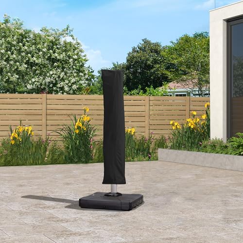Image of PURPLE LEAF Outdoor Cantilever Umbrella Cover Easy Setup S Size Black
