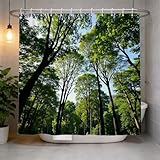 Cortina de Ducha 200x200 Bosque Cortina Ducha Antimoho y Lavables Cortina Baño...