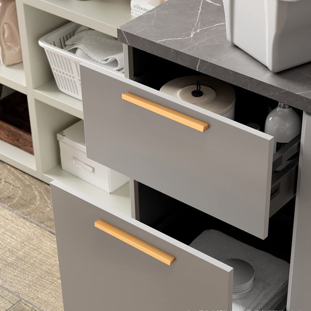 Złote uchwyty meblowe, długie, 2 szafki, nowoczesne uchwyty meblowe, masywne aluminium | anodowana powierzchnia, centra otworów: 96-960 mm uchwyty w kształcie litery T, szafa ubraniowa