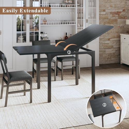 7-Piece Dining Table Set for 4-6, Extendable Kitchen Table Cushion…