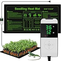 WADEO Heizmatte für Pflanzen groß, Sämlinge Heizmatte Wärmematte mit Thermostat 5°C bis 45°C, Gewächshaus Wärmematte Wasserdicht mit Timerfunktion, für Setzlingskeimung Sämling Germination, Terrarium