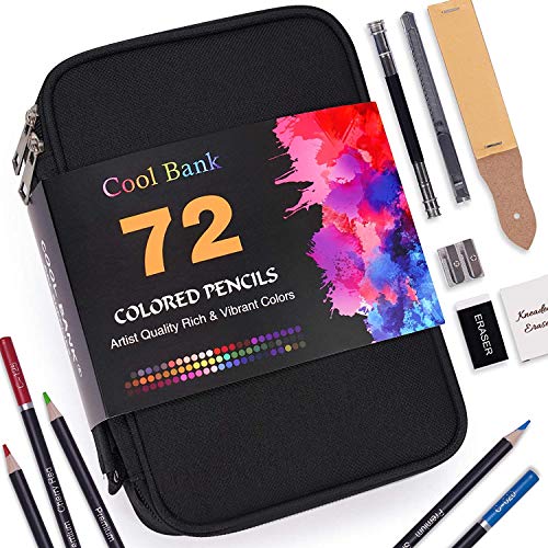 72 Colored Pencils Zip-Up Set, Artist Pencils Set for Coloring Books, Smooth Color Cores and Coloring Pencils in a Strong Travel Case, Perfect for Adults, Artists & Students