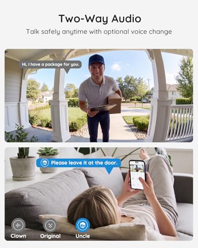 Boifun 2K Video Doorbell Camera Wireless, No Monthly Fee, Motion Detection, Two-Way Talk, Clear Night Vision, Rechargeable Battery, Works With Alexa, Sd Card & Cloud Storage, 2.4Ghz - 6