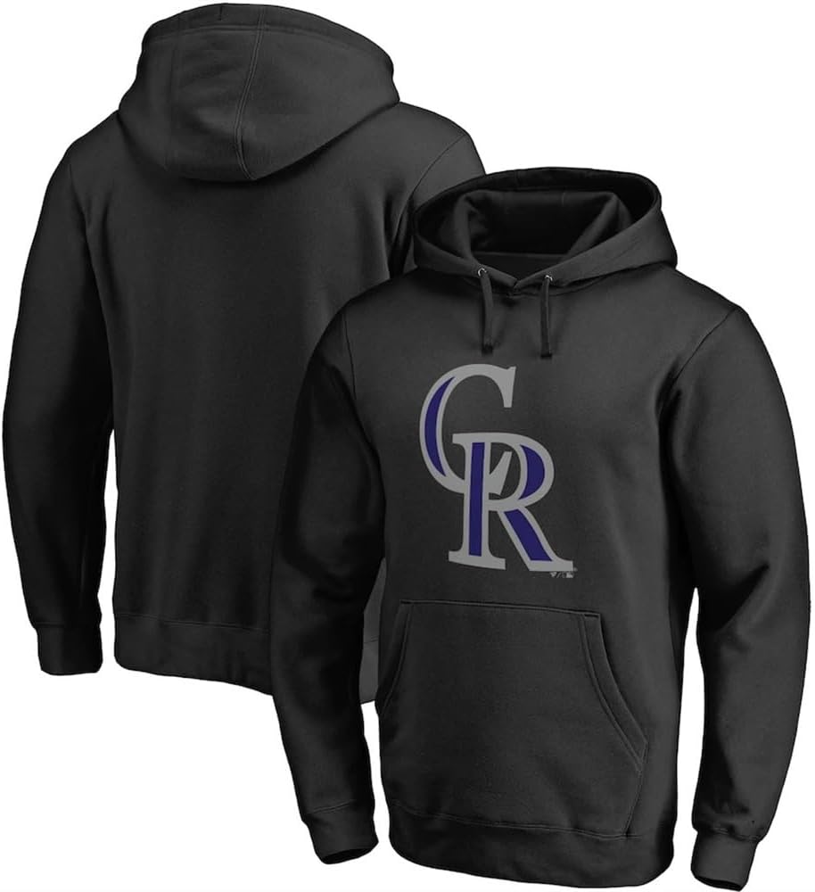 [GPKNNFFO] メンズ長袖パーカー春秋スウェットプリントトップスプルオーバー ベースボールリーグ コロラド・ロッキーズ カジュ
