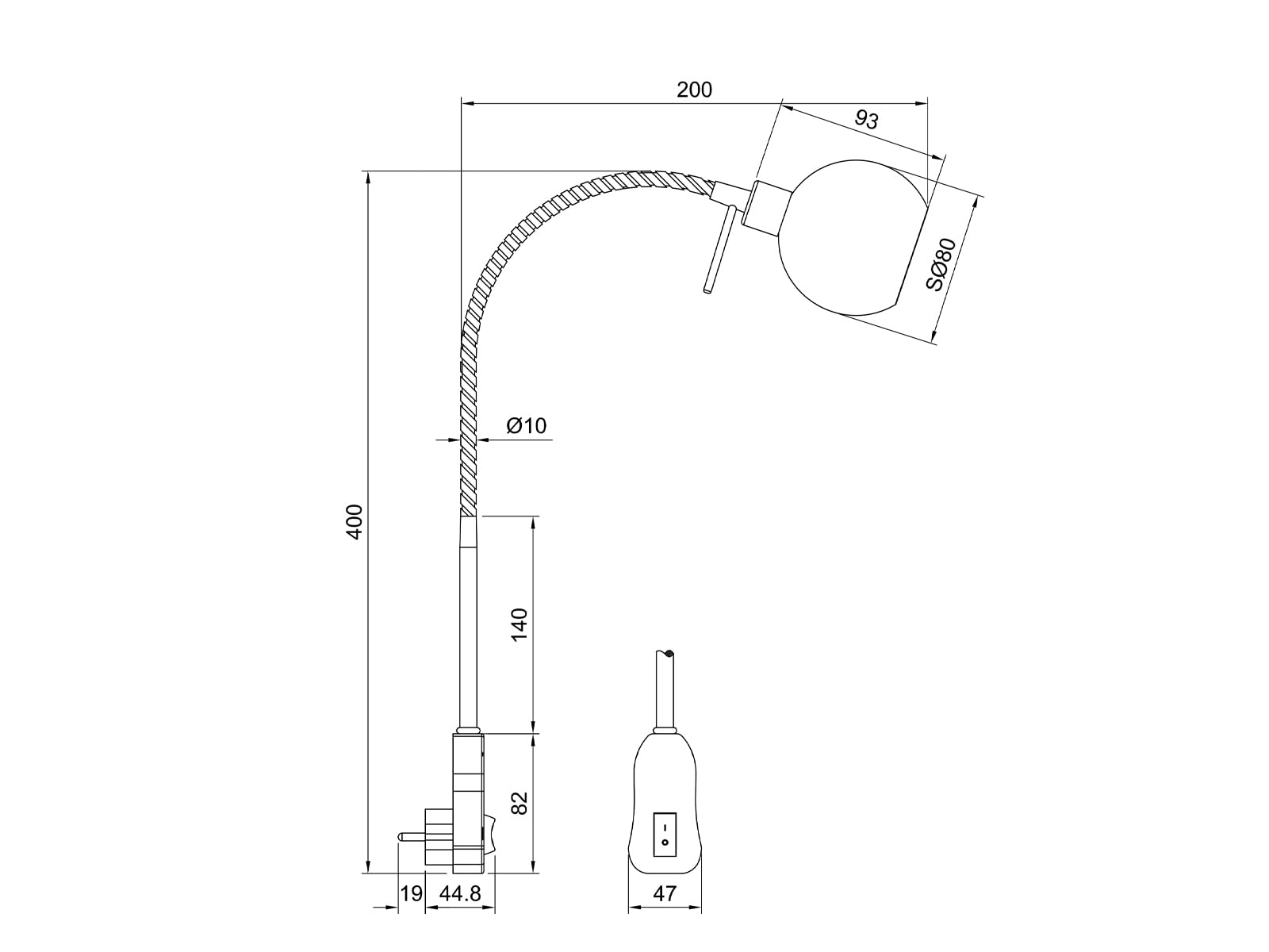 Trio Leuchten LED Steckerspot 891770107 Fred, Metall Nickel matt, Glas weiß, inkl. 1 x G9 3.5 Watt, Switch Dimmer, 20 x 4.7 x 40 cm