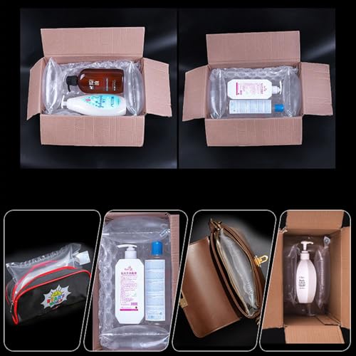 100 Stück Luftpolsterkissen,Füllmaterial Luftpolster,Lufttaschen,Luftkissen Füllmaterial Paket,Aufblasbare Luftsäulen Beutel,Luftpolster für Transportverpackungen,Erdbebenresistenz,10X20CM