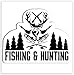 SkinoEu® 1 x Autocollant Drôles Stickers Fishing & Hunting Pêche et Chasse pour Moto Fenêtre de Voiture Porte Casque de Scooter Vélo Tuning Idée Cadeau B 116