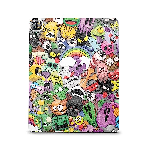 Image of MightySkins Carbon Fiber Skin Compatible with Apple iPad Pro 12.9 inch M2 6th Gen (2022) Full Wrap Kit - Monster Mash | Protective, Durable Textured Carbon Fiber Finish | Easy to Apply | Made in The USA